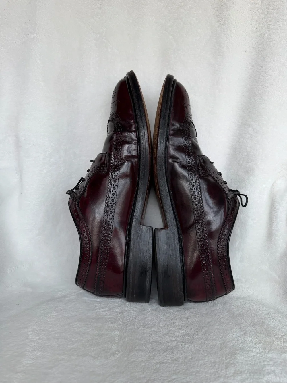 Vintage Hanover Masterflex Wingtip Oxford Men's Leather Shoes Burgundy 8.5